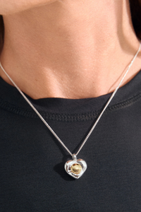 NOVA HEART SILVER PLATED NECKLACE