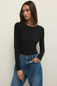 SECOND SKIN CREW LONG SLEEVE TOP-BK