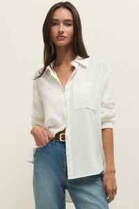 ALFIE LINEN BUTTON UP-WH