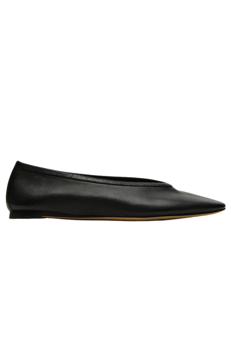 LENI LEATHER BALLET FLAT-BK