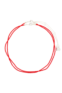 HAZE 2-IN-1 BEAD SILVER PLATED NECKLACE-RD