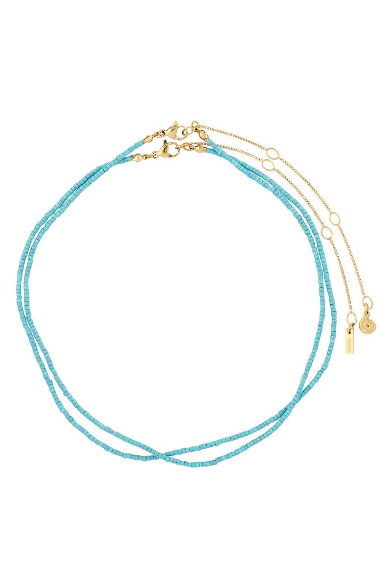 HAZE 2-IN-1 BEAD GOLD PLATED NECKLACE-TU