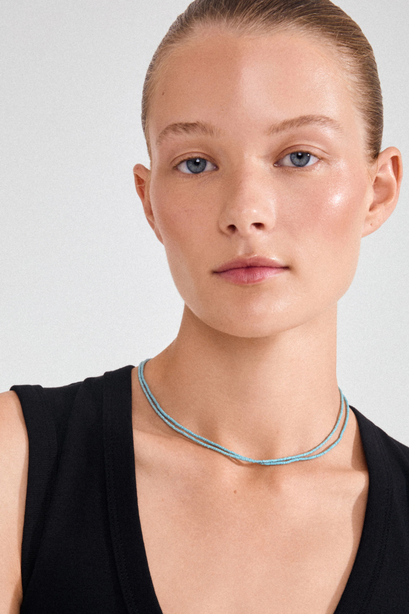 HAZE 2-IN-1 BEAD GOLD PLATED NECKLACE-TU