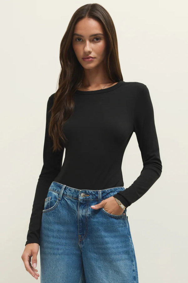 SECOND SKIN CREW LONG SLEEVE TOP-BK