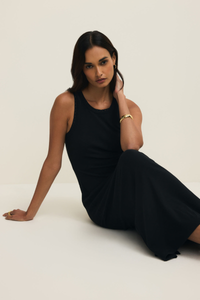 CLARKE MIDI DRESS-BK