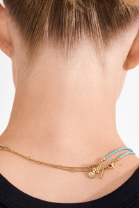 HAZE 2-IN-1 BEAD GOLD PLATED NECKLACE-TU