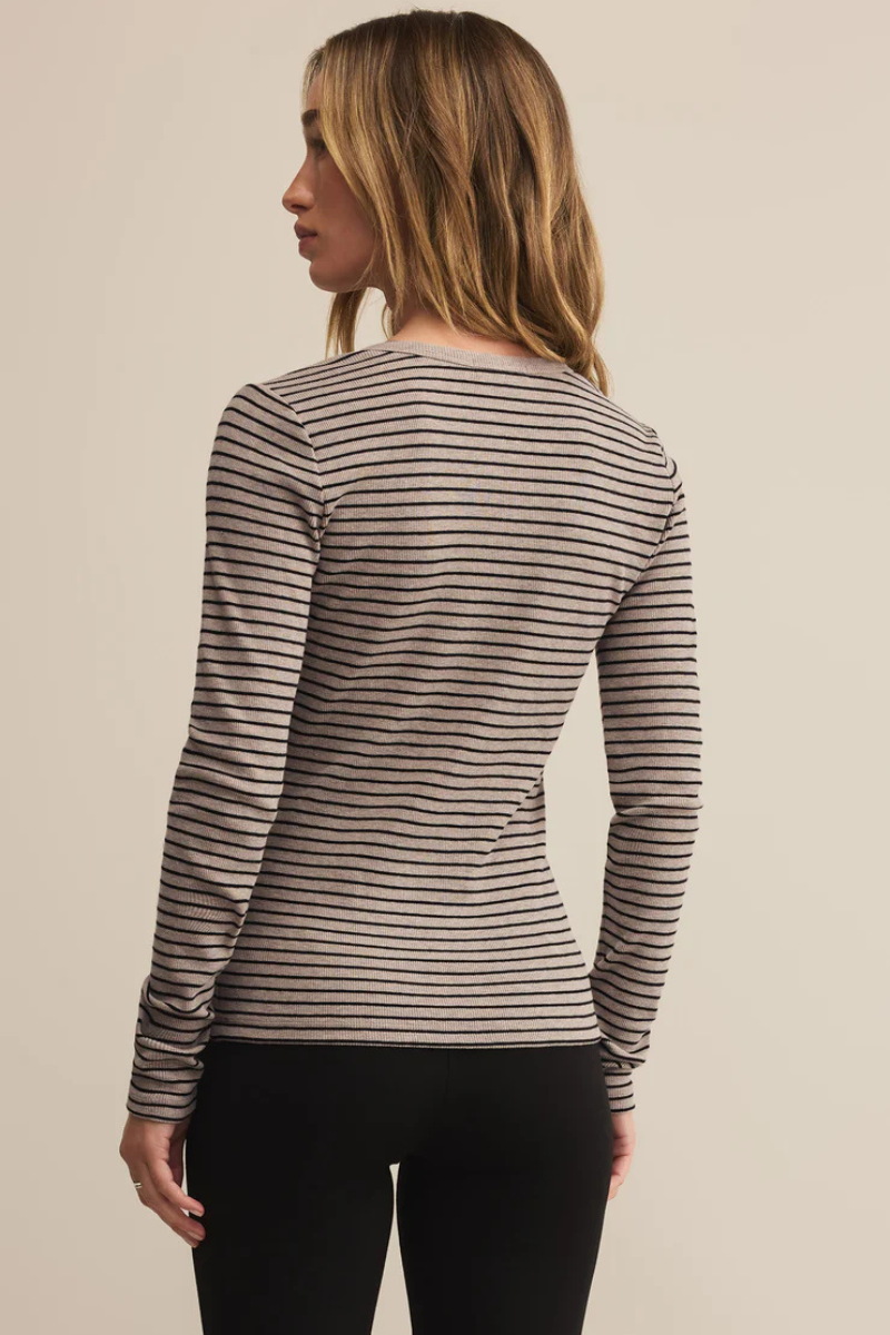 STELLA STRIPED MODAL RIB HENLEY