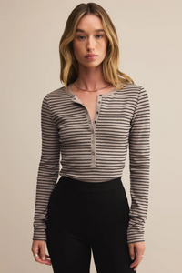 STELLA STRIPED MODAL RIB HENLEY