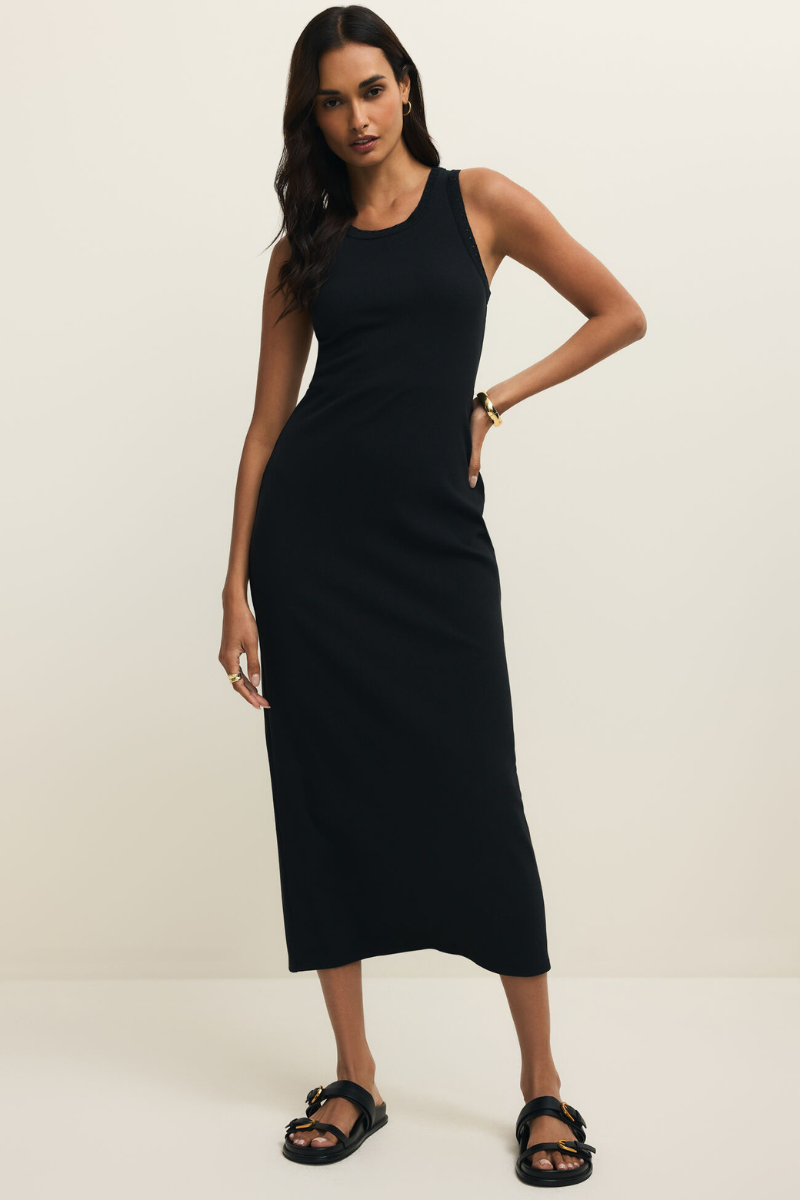 CLARKE MIDI DRESS-BK