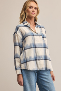RIVER PLAID BUTTON UP