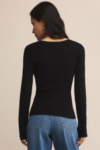 TIBI SCOOP MESH TOP-BK
