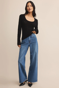TIBI SCOOP MESH TOP-BK
