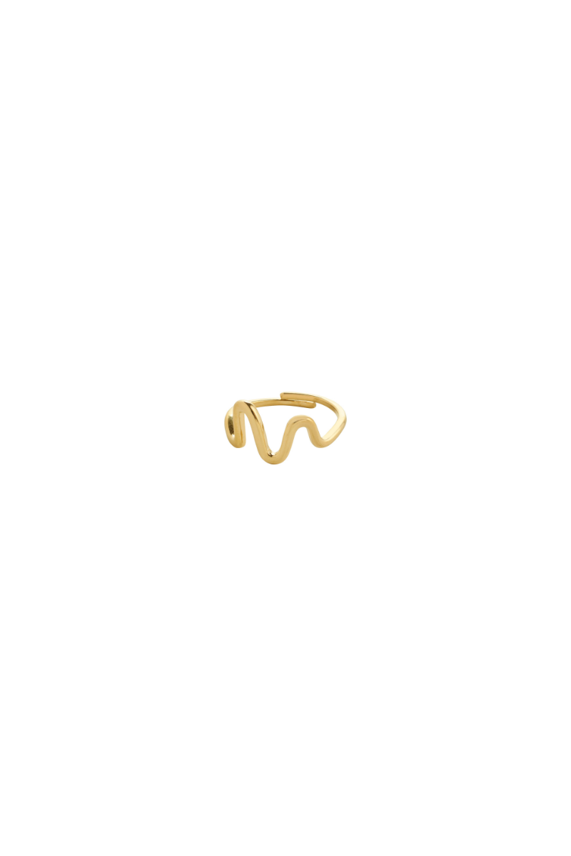 LULU DOUBLE WAVE GOLD PLATED RING