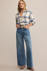 RIVER PLAID BUTTON UP