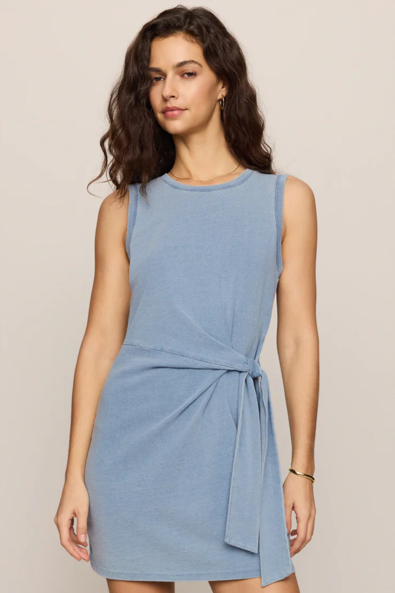 MATTIE JERSEY DENIM MINI DRESS-IN