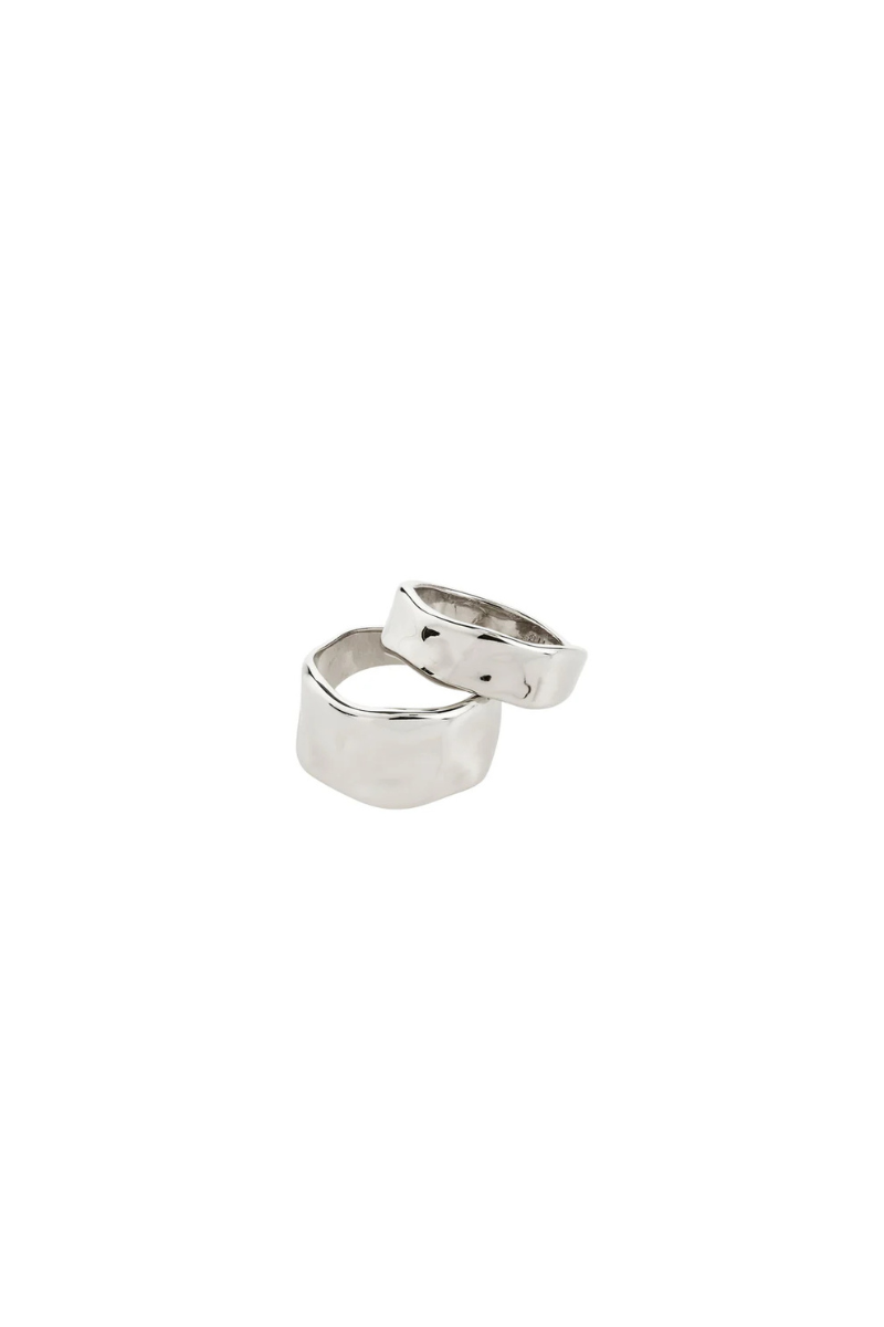EMBER 2 IN 1 SILVER PLATED RING SET