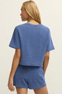 CURRAN KNIT DENIM SHORT SLEEVE SEATSHIRT-CBI