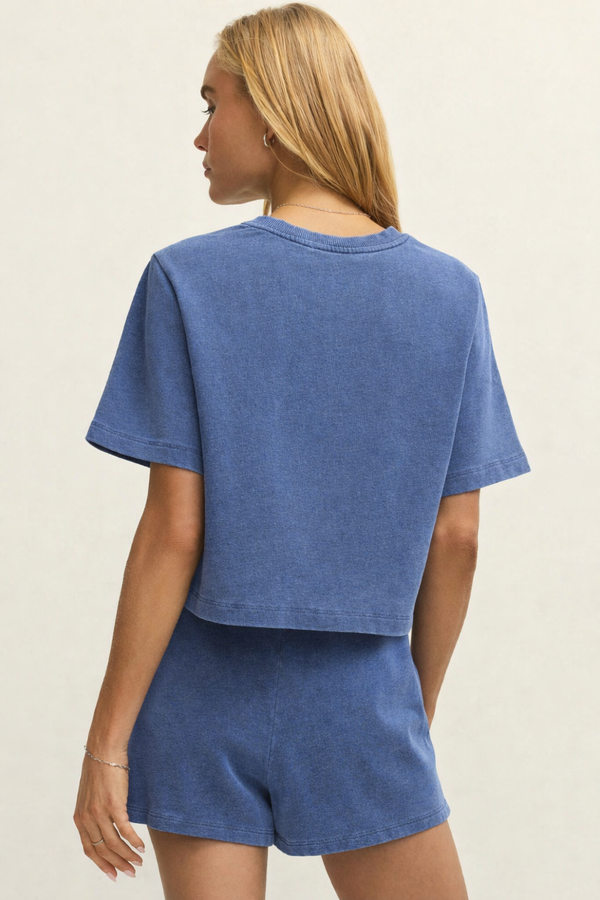 CURRAN KNIT DENIM SHORT SLEEVE SEATSHIRT-CBI