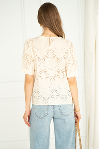 JADA PALM TREE EMBROIDERED TOP