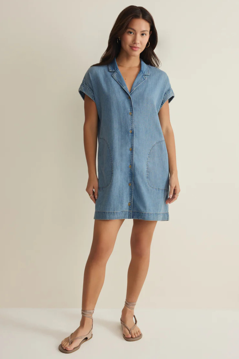 NAPA LIGHTWEIGHT DENIM MINI DRESS