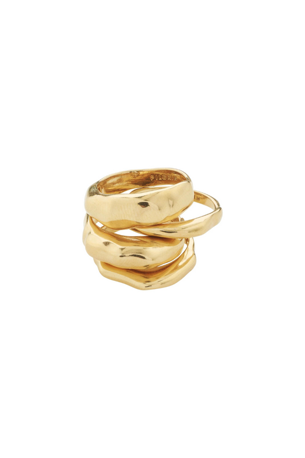 ASHER 4 IN 1 GOLD PLATED RING SET