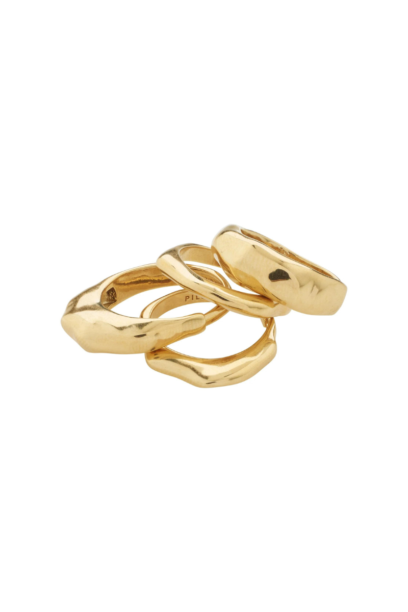 ASHER 4 IN 1 GOLD PLATED RING SET