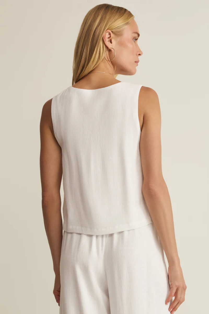 CHARLI LINEN TANK-WH