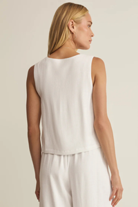 CHARLI LINEN TANK-WH