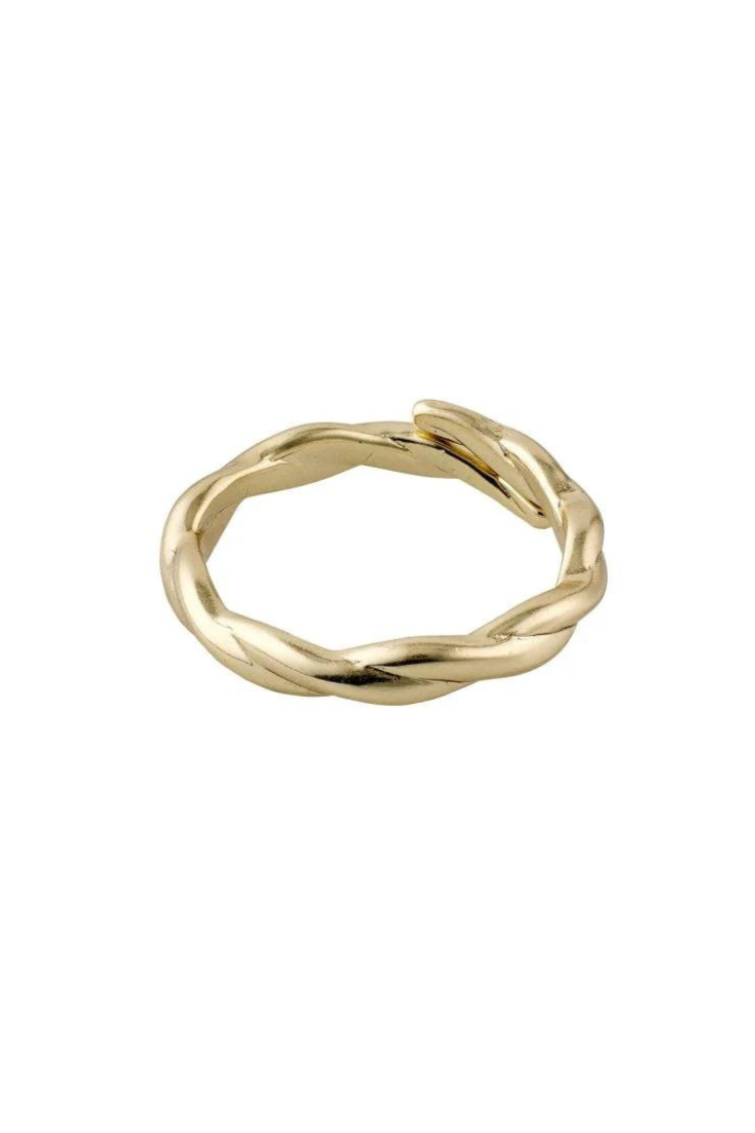 LULU GOLD PLATED TWIST RING-GD