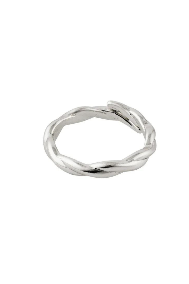 LULU SILVER PLATED TWIST RING-SI