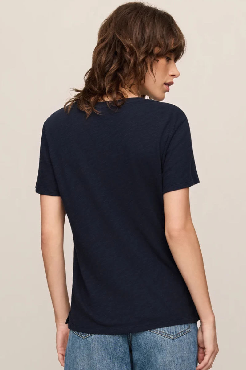 FOUNDATIONS COTTON SLUB TEE IN ECLIPSE