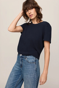FOUNDATIONS COTTON SLUB TEE IN ECLIPSE