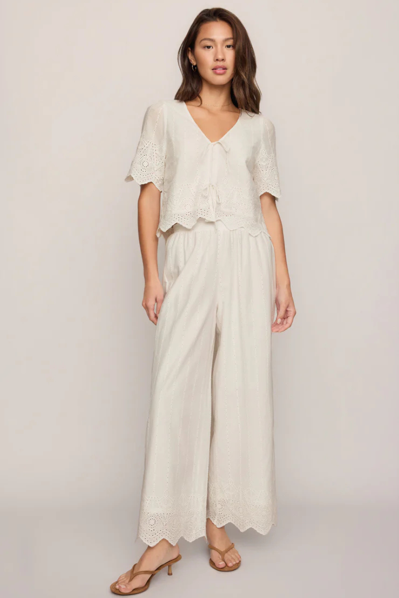 OCEANSIDE EMBROIDERED TOP