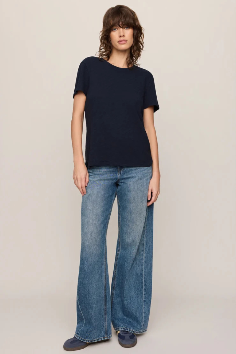 FOUNDATIONS COTTON SLUB TEE IN ECLIPSE