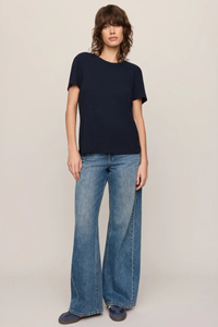 FOUNDATIONS COTTON SLUB TEE IN ECLIPSE