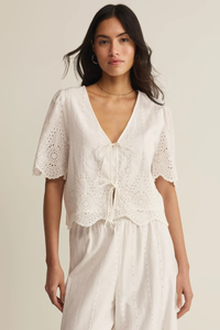 OCEANSIDE EMBROIDERED TOP