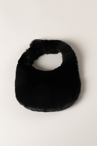 FAUX FUR PERFECT PURSE IN BLACK