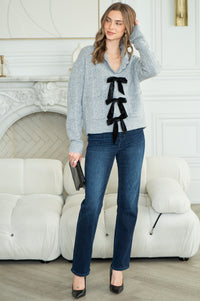 MICAH BOW FRONT SWEATER