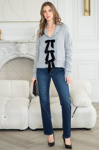 MICAH BOW FRONT SWEATER