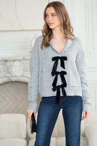 MICAH BOW FRONT SWEATER