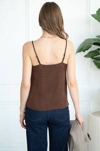 MAISIE SATIN LACE TANK-BR