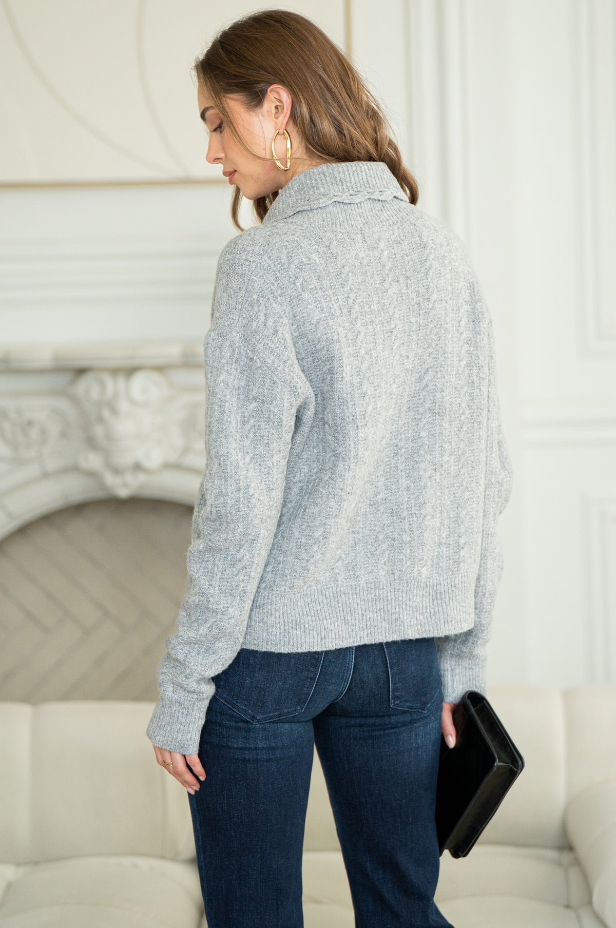 MICAH BOW FRONT SWEATER