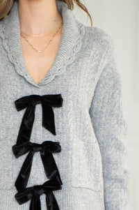MICAH BOW FRONT SWEATER