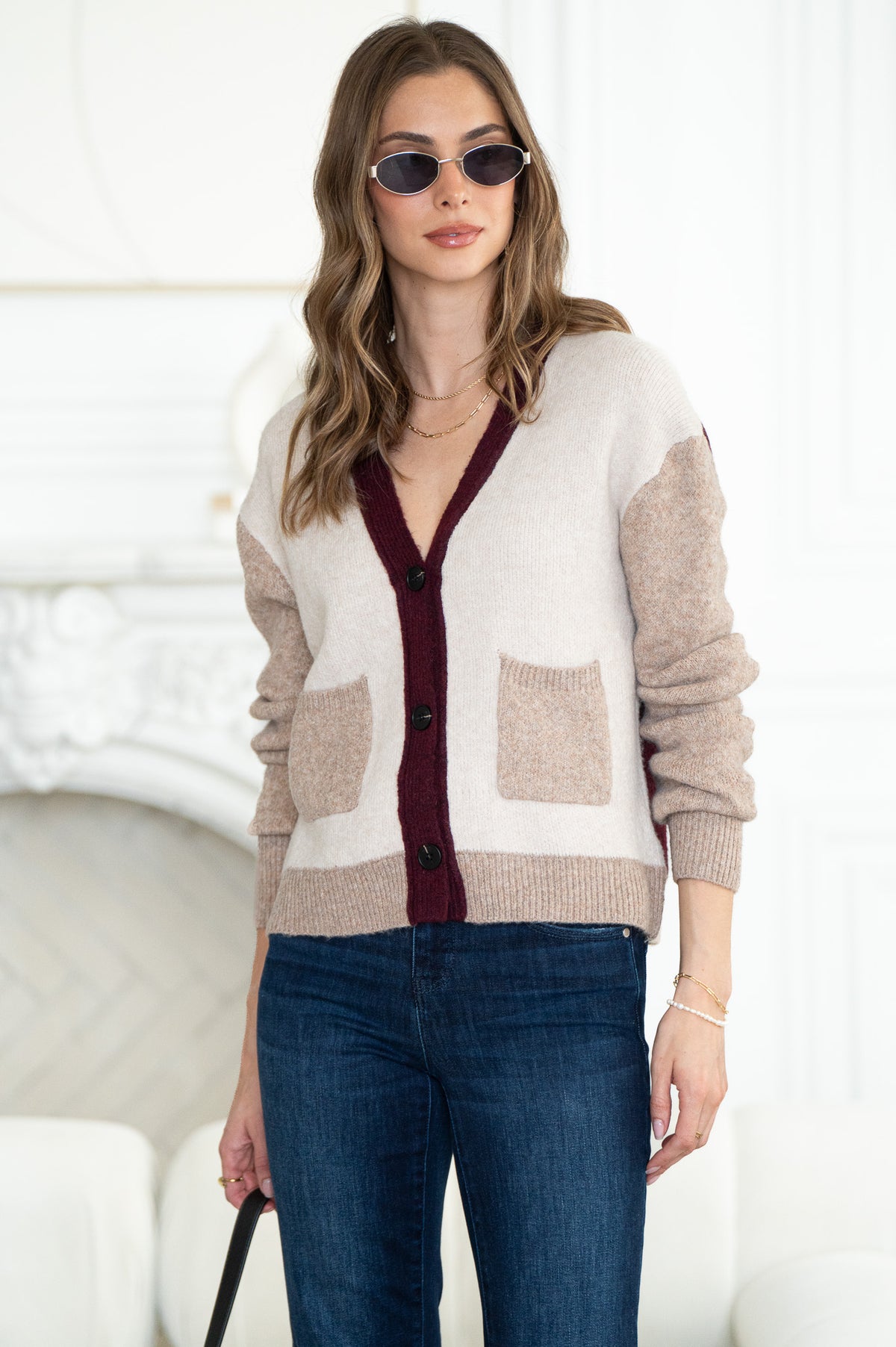 LINDEN COLOURBLOCK CARDIGAN