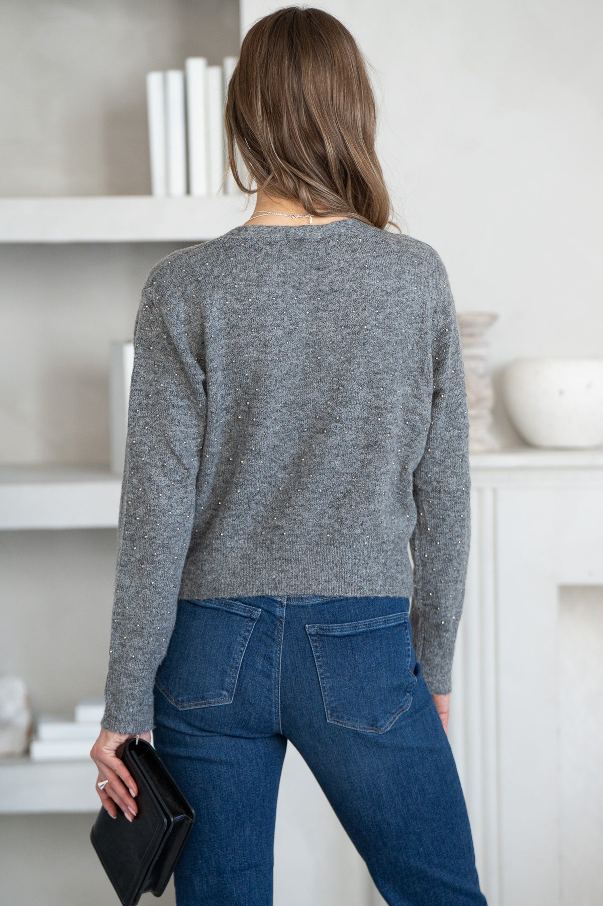 HELLO DARLIN STUD CARDIGAN