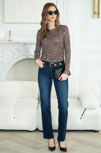 PERFECT LEOPARD MESH TOP