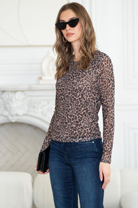PERFECT LEOPARD MESH TOP