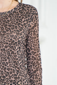 PERFECT LEOPARD MESH TOP
