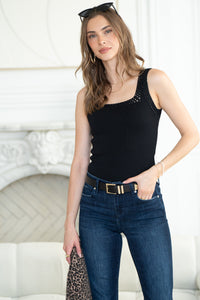 VOLT CROCHET DETAIL KNIT TANK