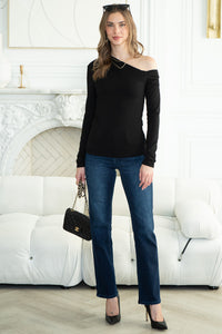 CASSIDY COTTON MODAL ONE SHOULDER TOP